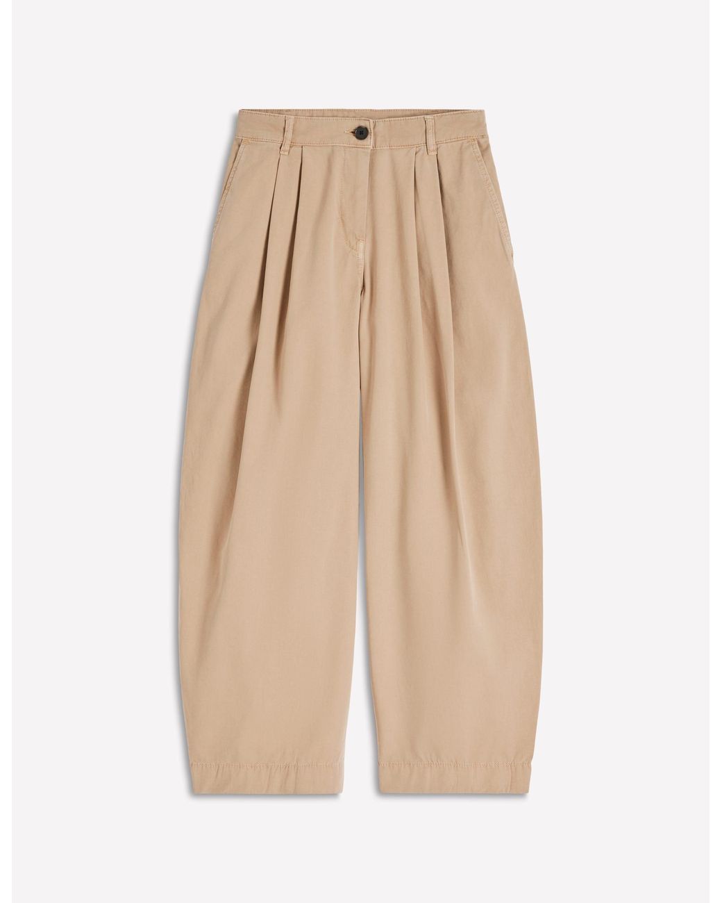 Boden Blue Pleat Barrel Leg Trousers