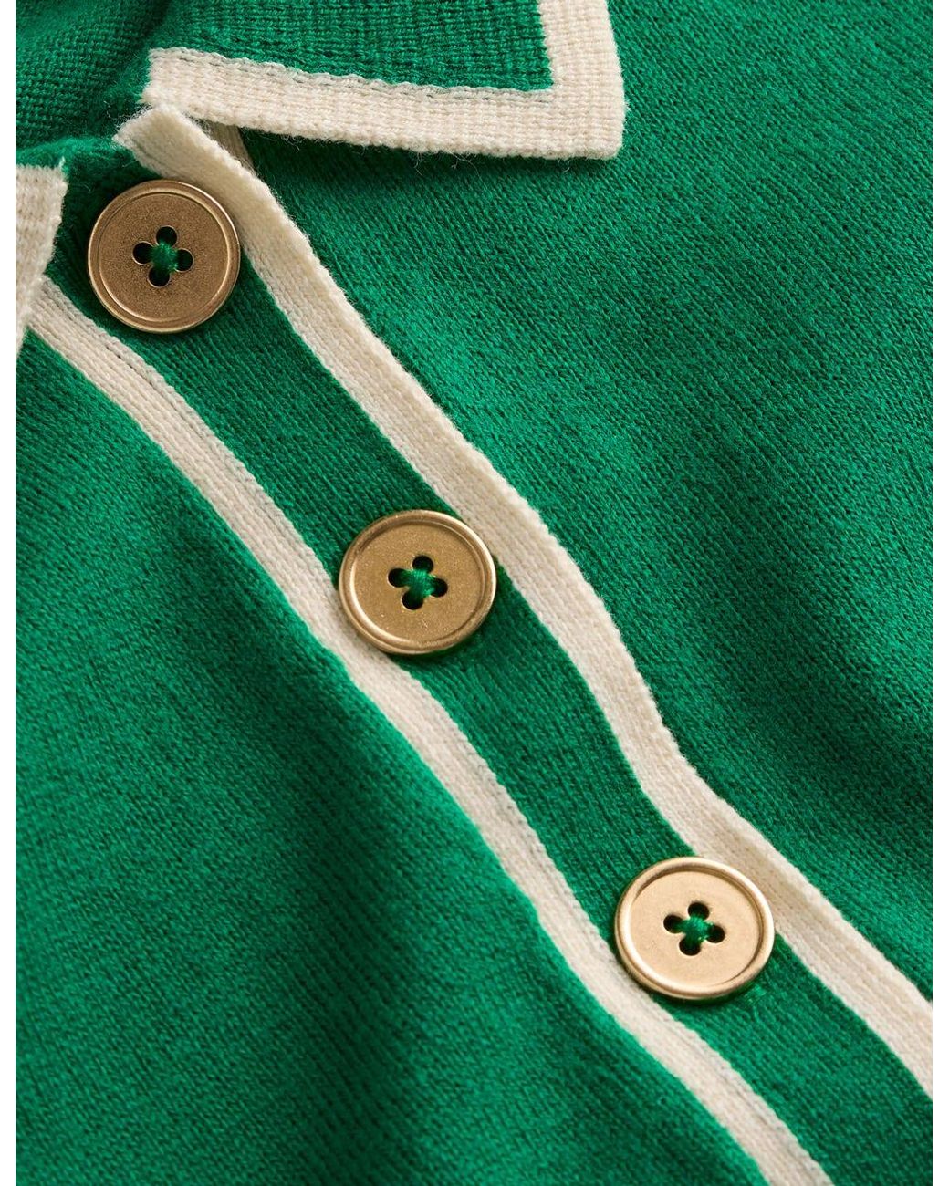 Boden Green Collared Knitted Midi Dress