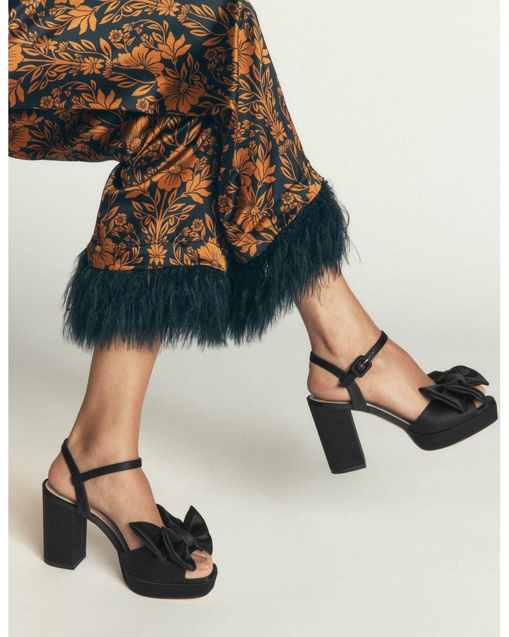 Boden Black Bow Detail Platforms