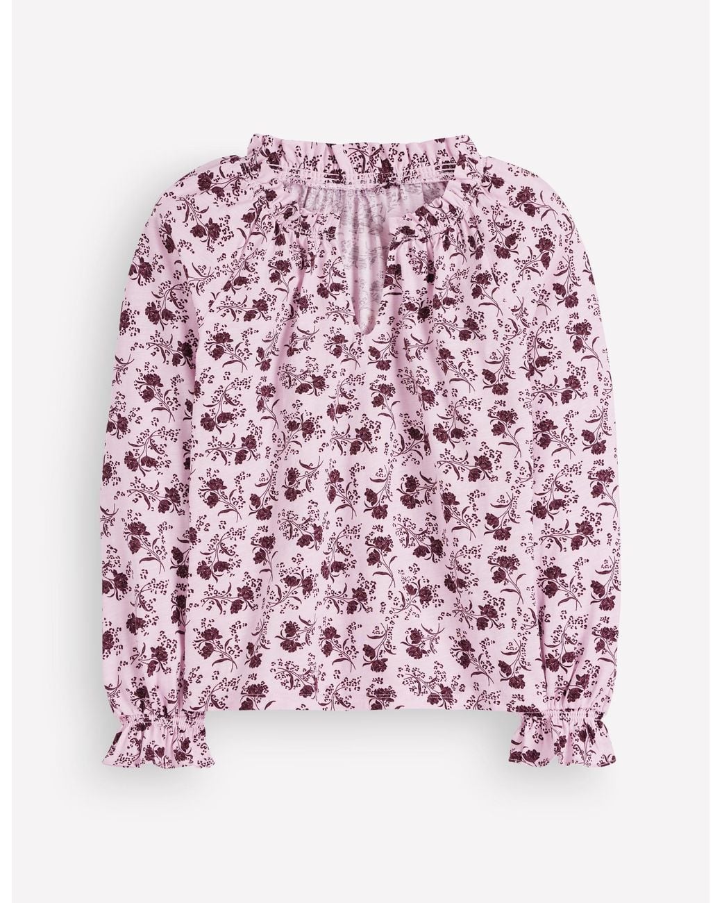 Boden Pink Pia Ruffle Detail Top
