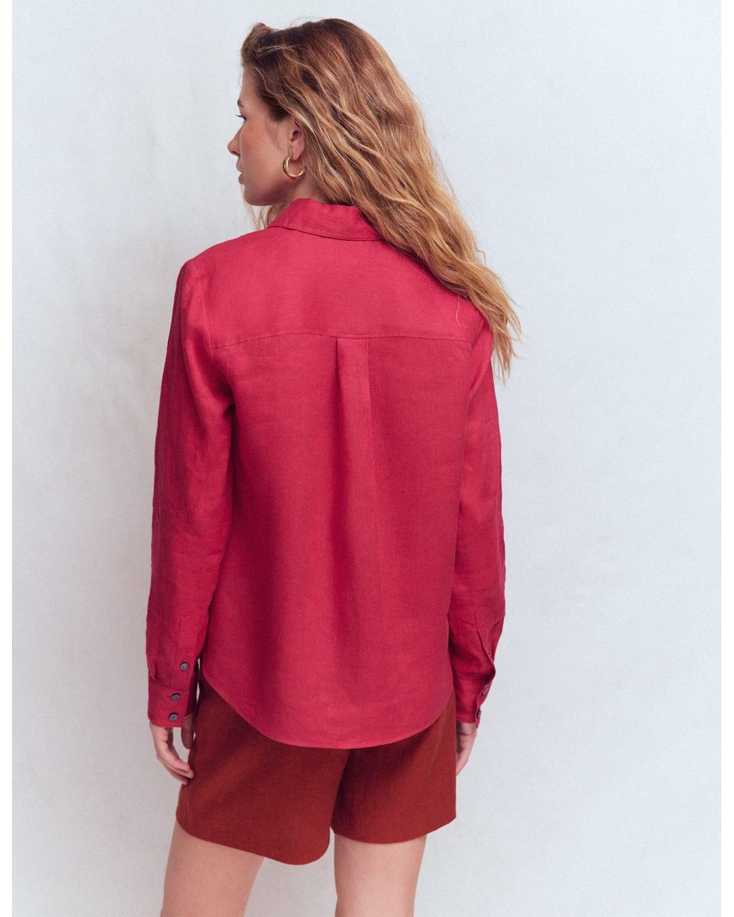 Boden Pink Sienna Linen Shirt