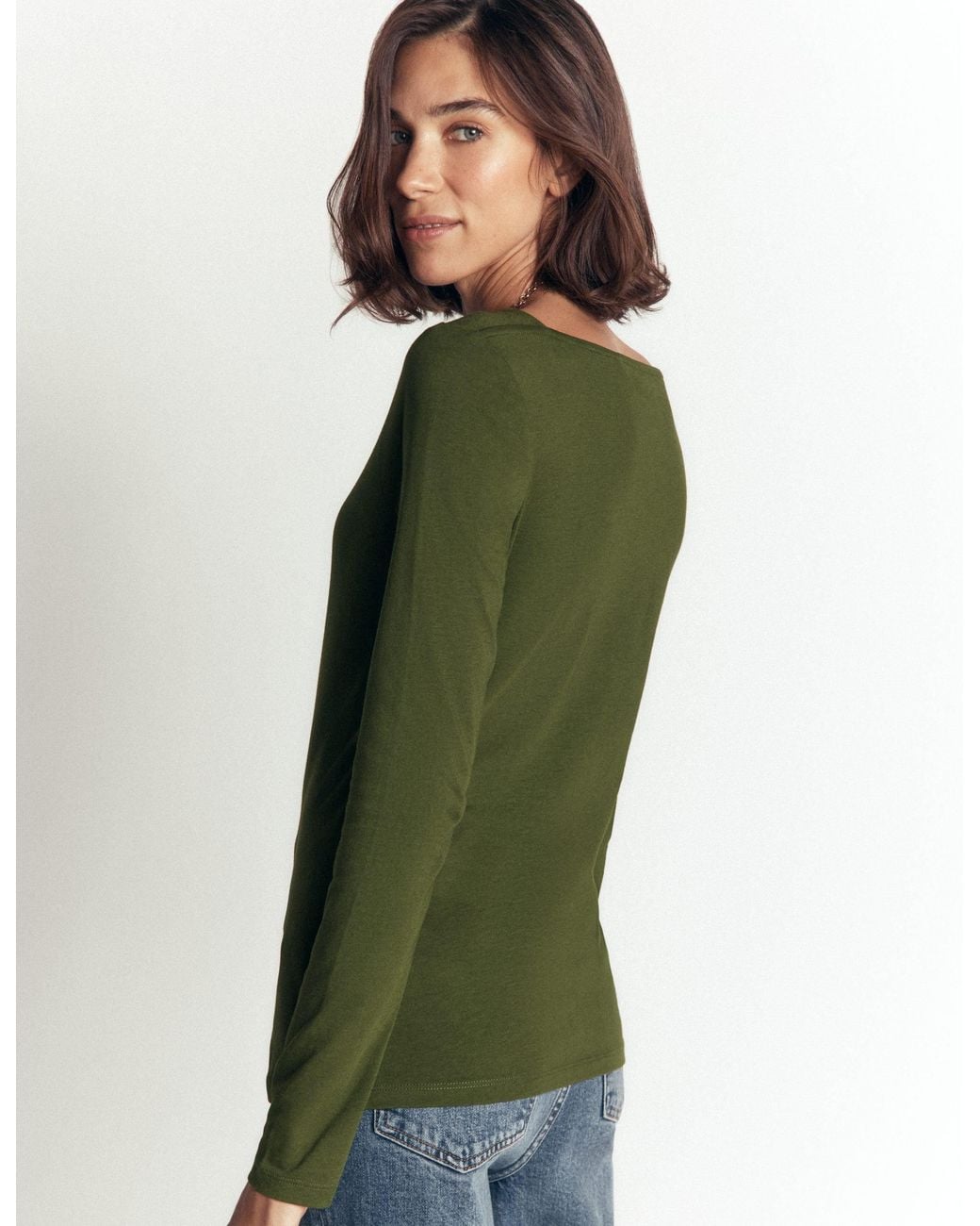 Boden Blue Supersoft Square Neck Top