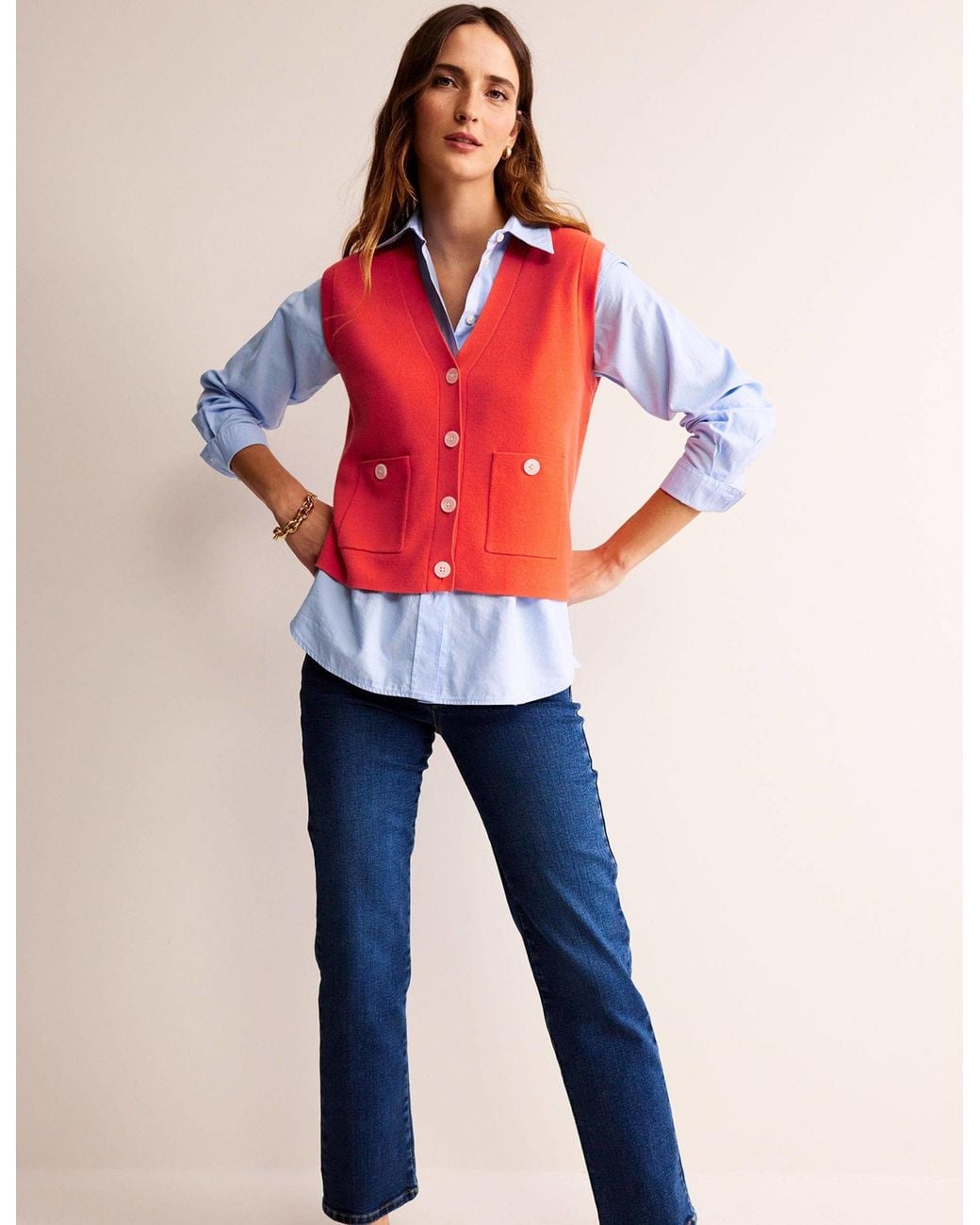 Boden Blue Cardigan Tank