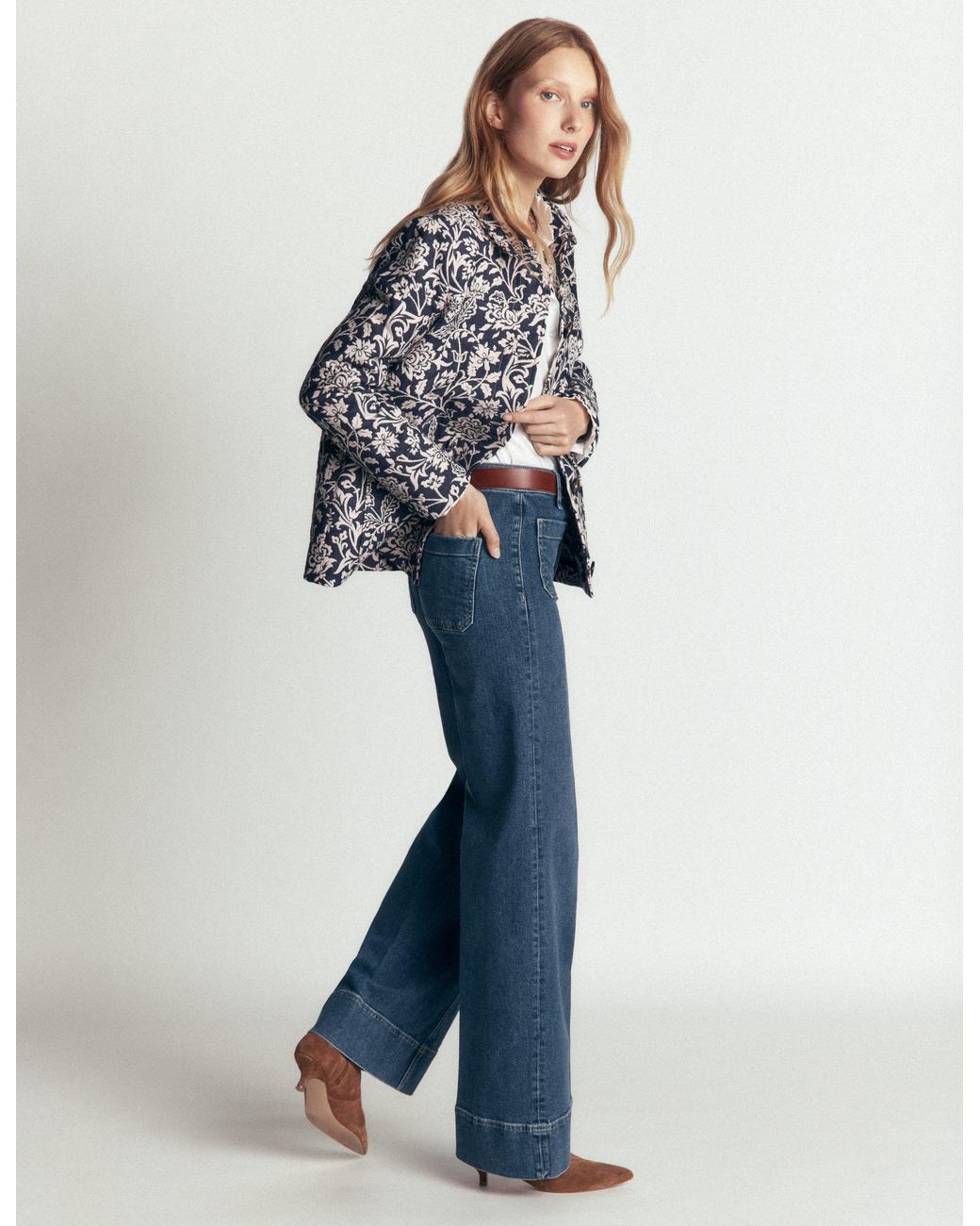 Boden Blue Fife Jacquard Chore Jacket