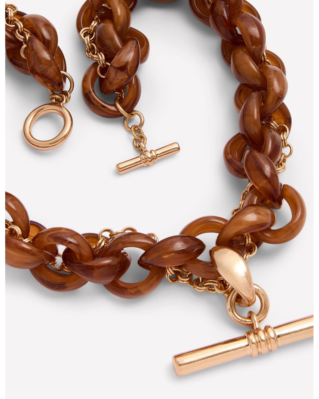 Boden White Resin T Bar Chain Necklace