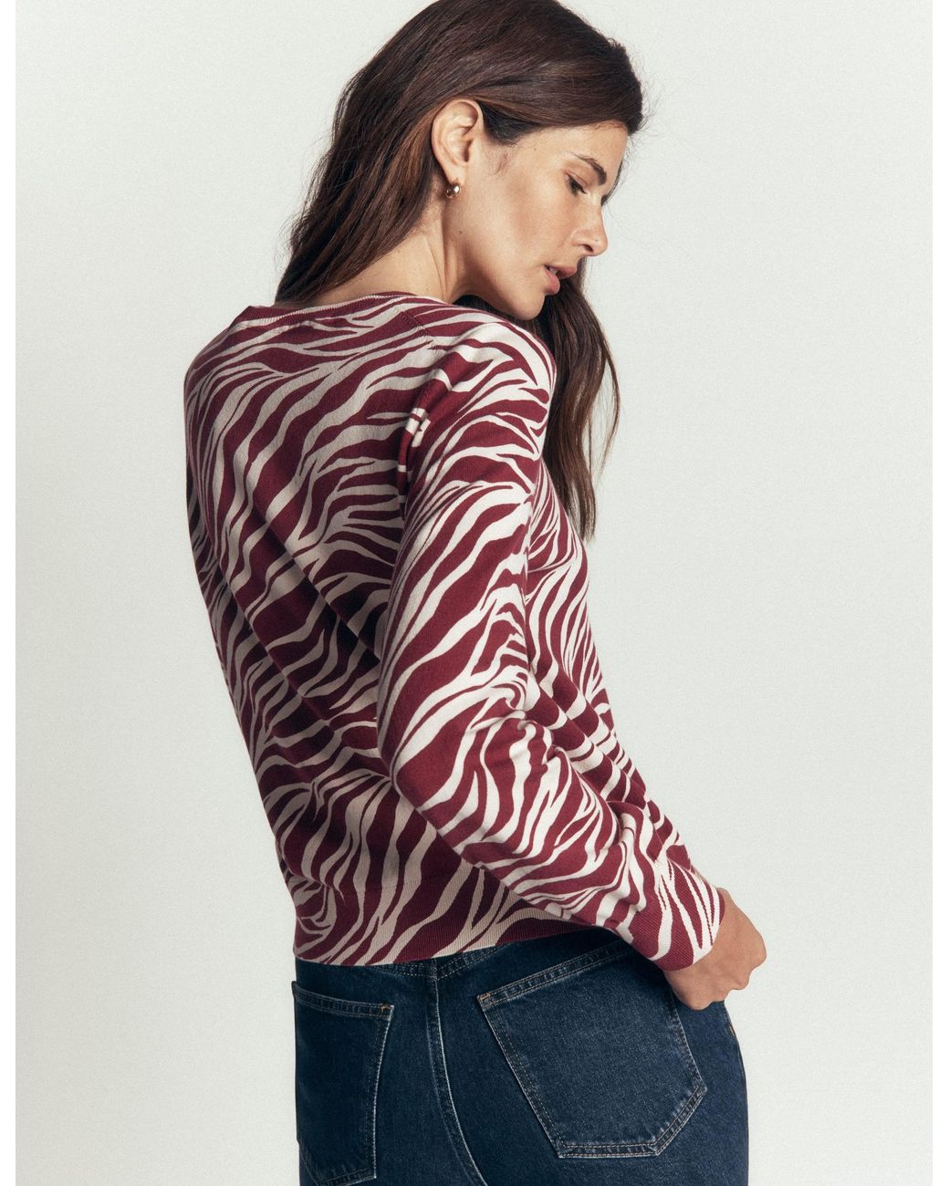 Boden Red Camilla Cotton Crew Sweater