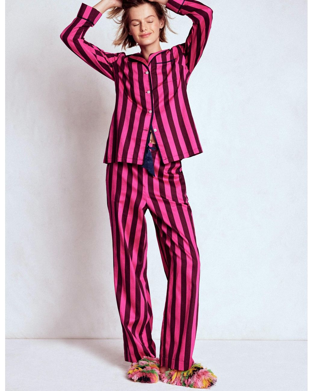 Boden Red Cotton Pajama Shirt