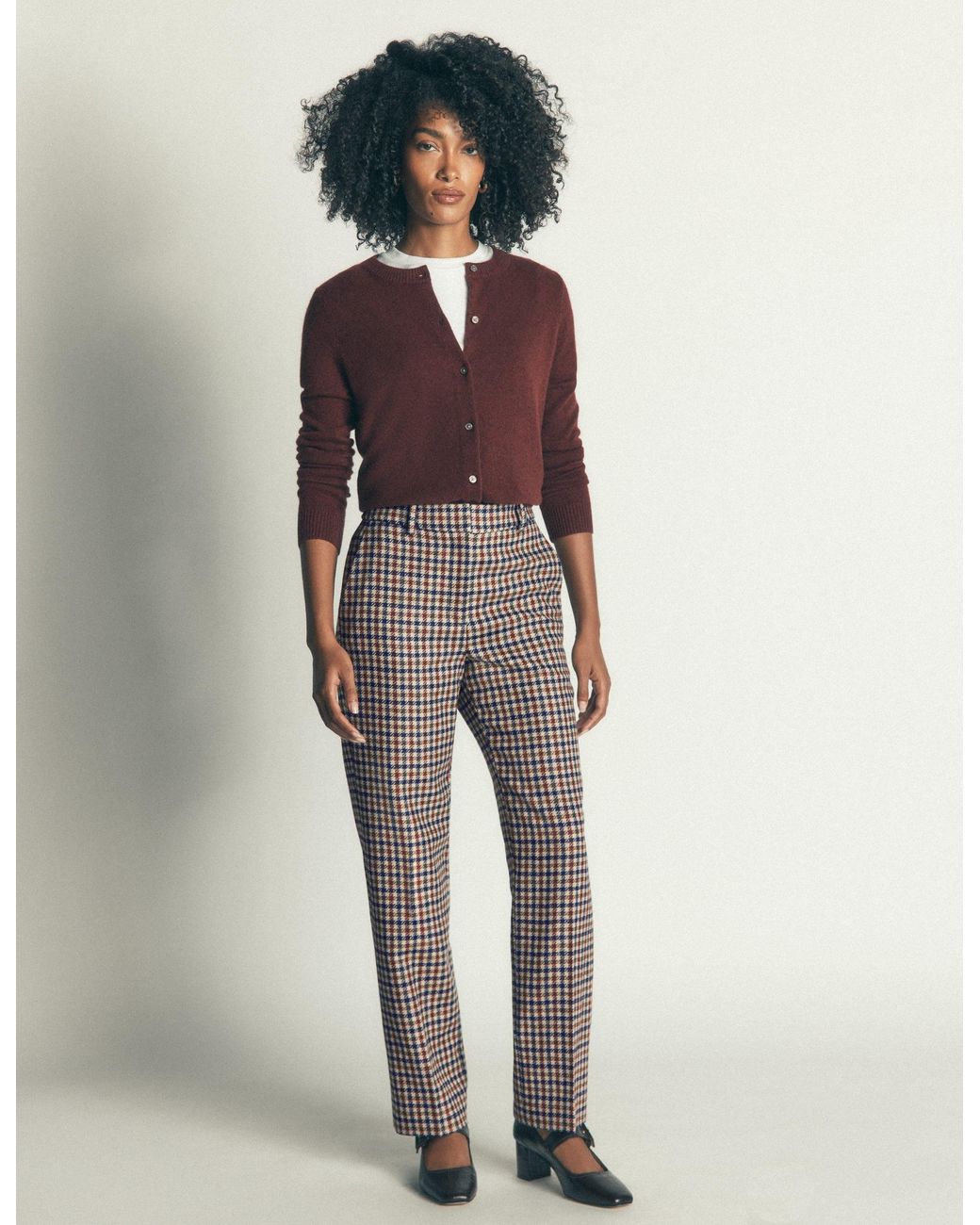 Boden Blue Canonbury Wool Blend Trousers