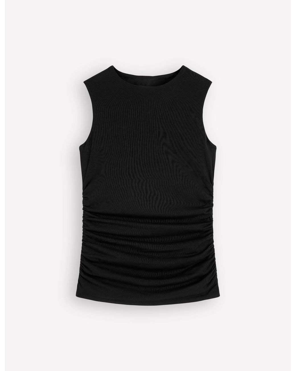 Boden Blue Tia Sleeveless Ruch Jersey Top