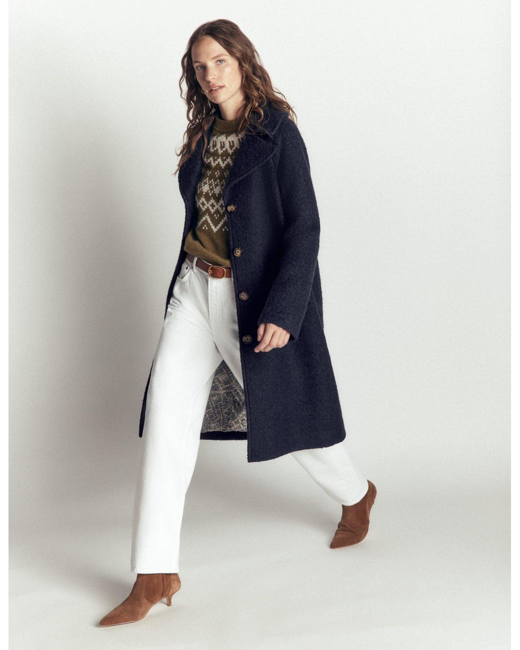 Boden Blue Cotswold Wool Coat