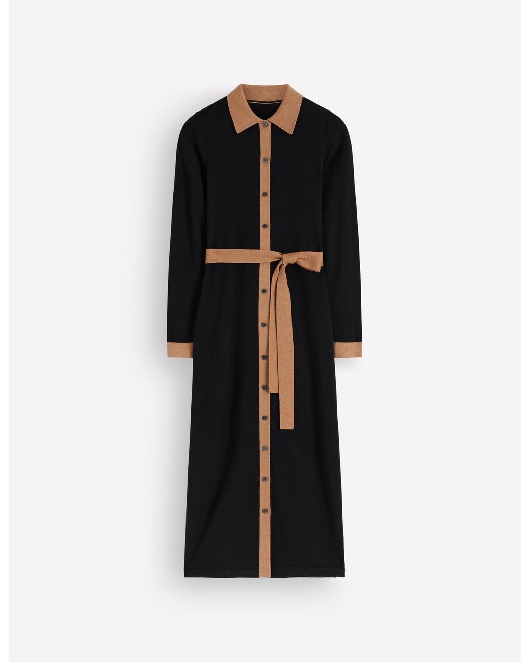 Boden Brown Jessica Knitted Shirt Dress