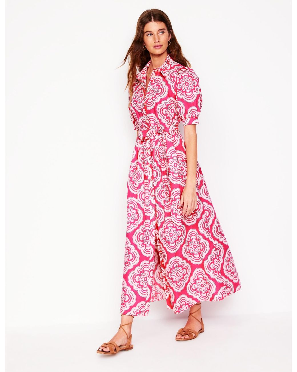 boden alexa maxi shirt dress Alexa Linen Maxi Shirt Dress - Rich Emerald Gingham
