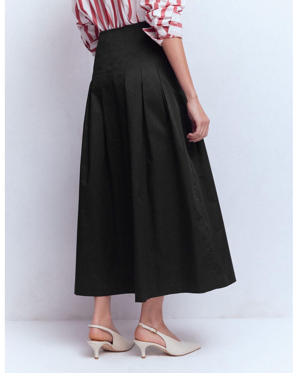 Boden White Valentina Cotton Sateen Skirt