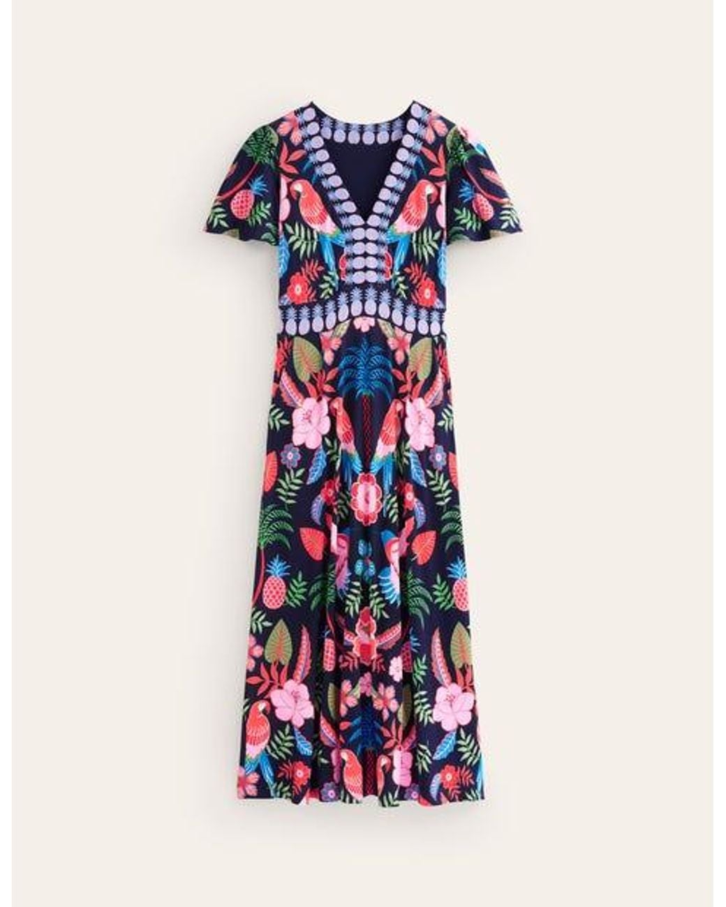 silk knee length dress Silkoak Flutter Midi Dress main image 1
