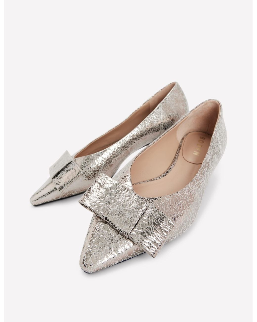 Boden White Nigella Bow Pointed Flats