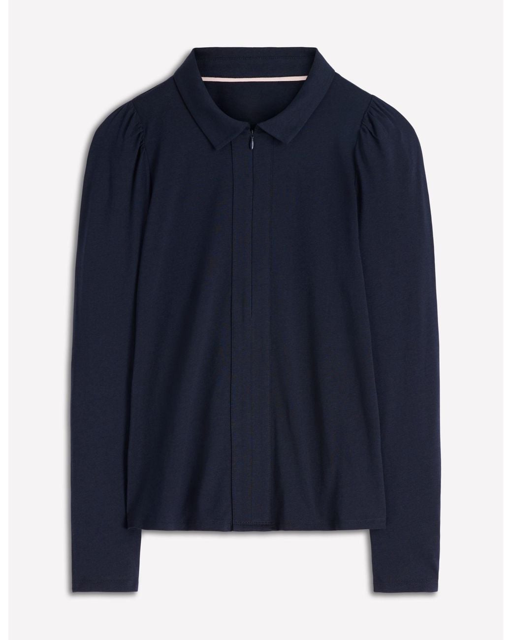 Boden Blue Zip Collar Supersoft Top
