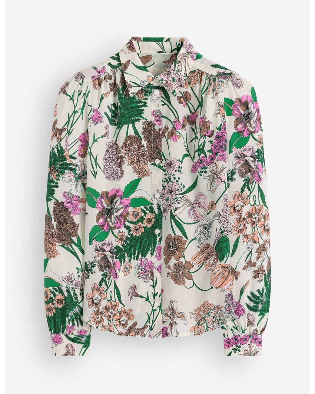 Boden White Sara Silk Shirt