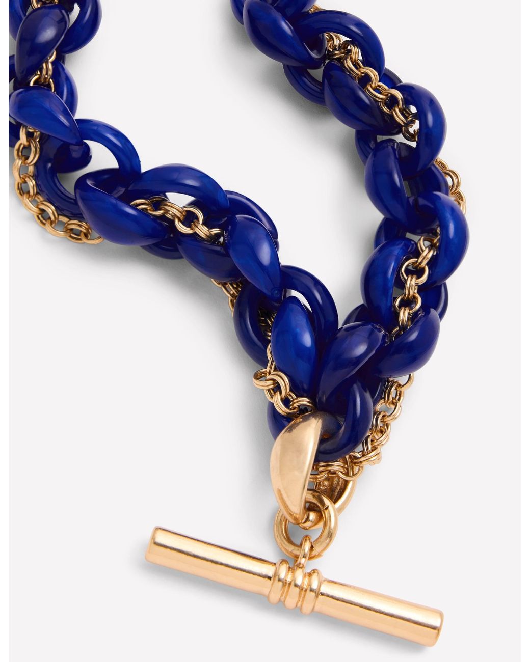 Boden Blue Resin T Bar Chain Necklace