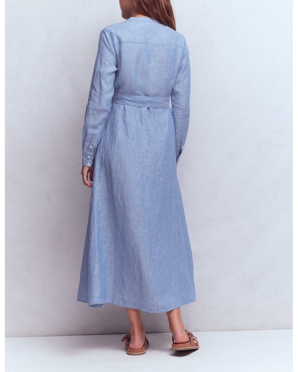 Boden Blue Mollie Linen Shirt Dress