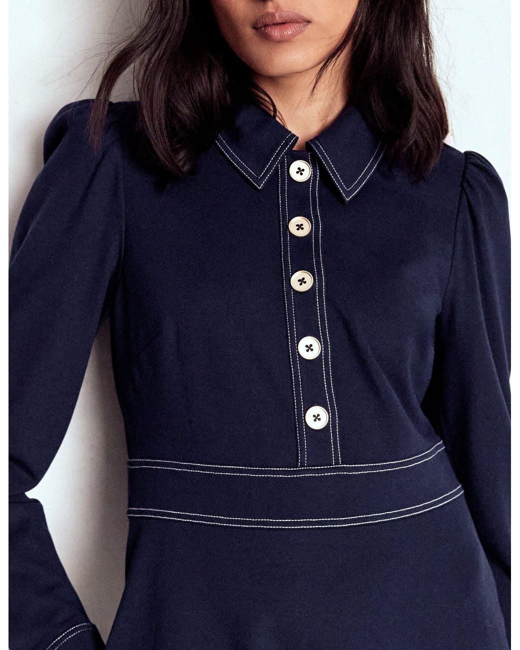 Boden Blue Nicolette Long Sleeve Dress