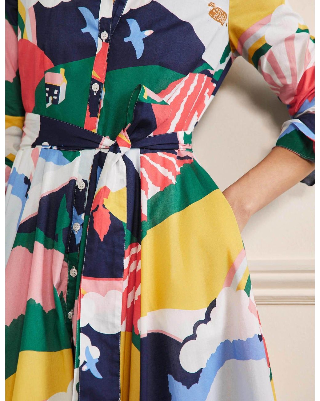 Boden Kitty Midi Shirt Dress French , Scenic Meadow , French , Scenic  Meadow in Blue | Lyst