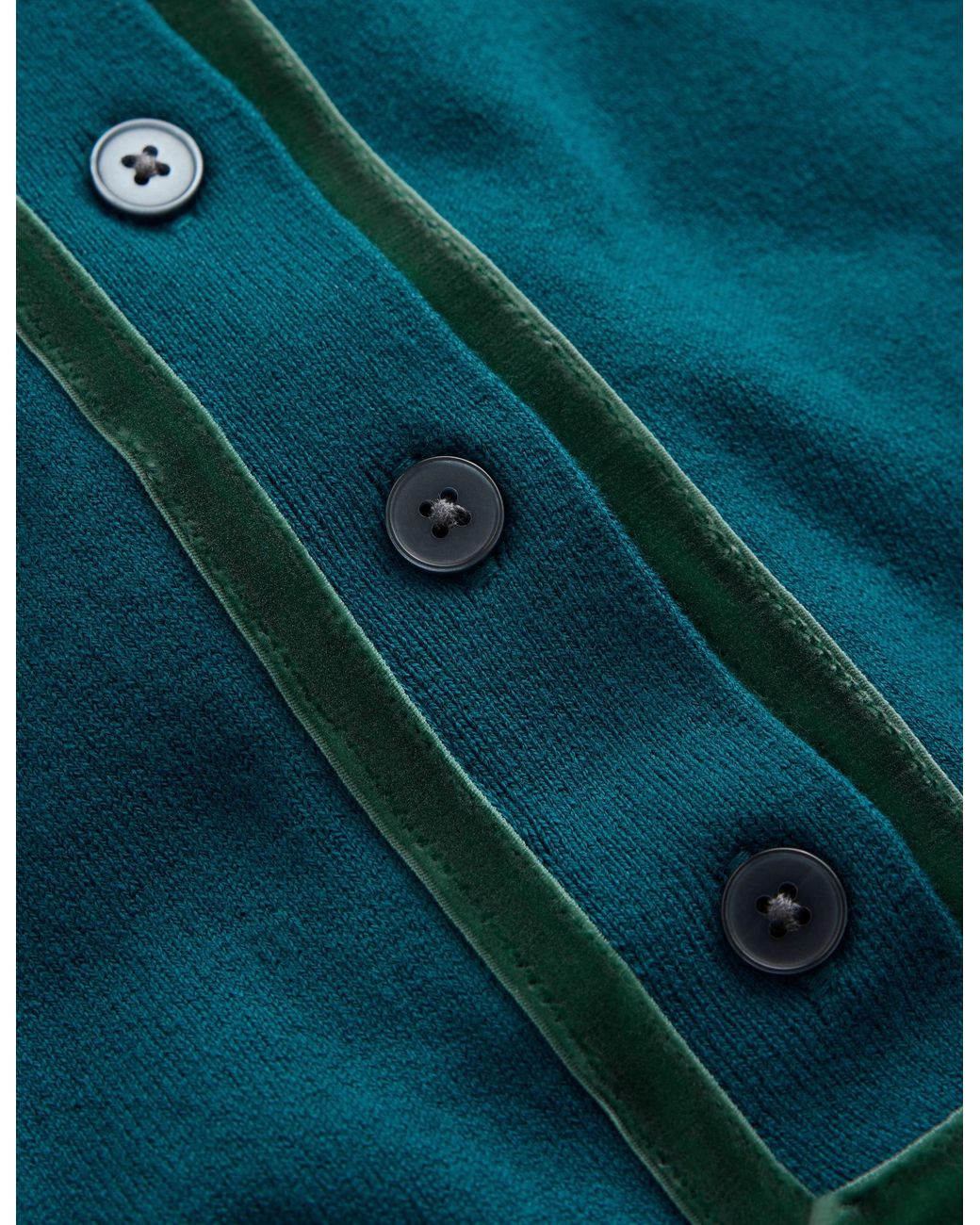 Boden Blue Velvet Trim Henley