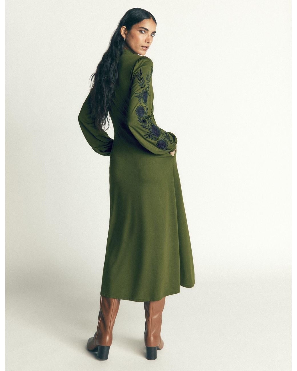 Boden Green Juliet Jersey Midi Dress