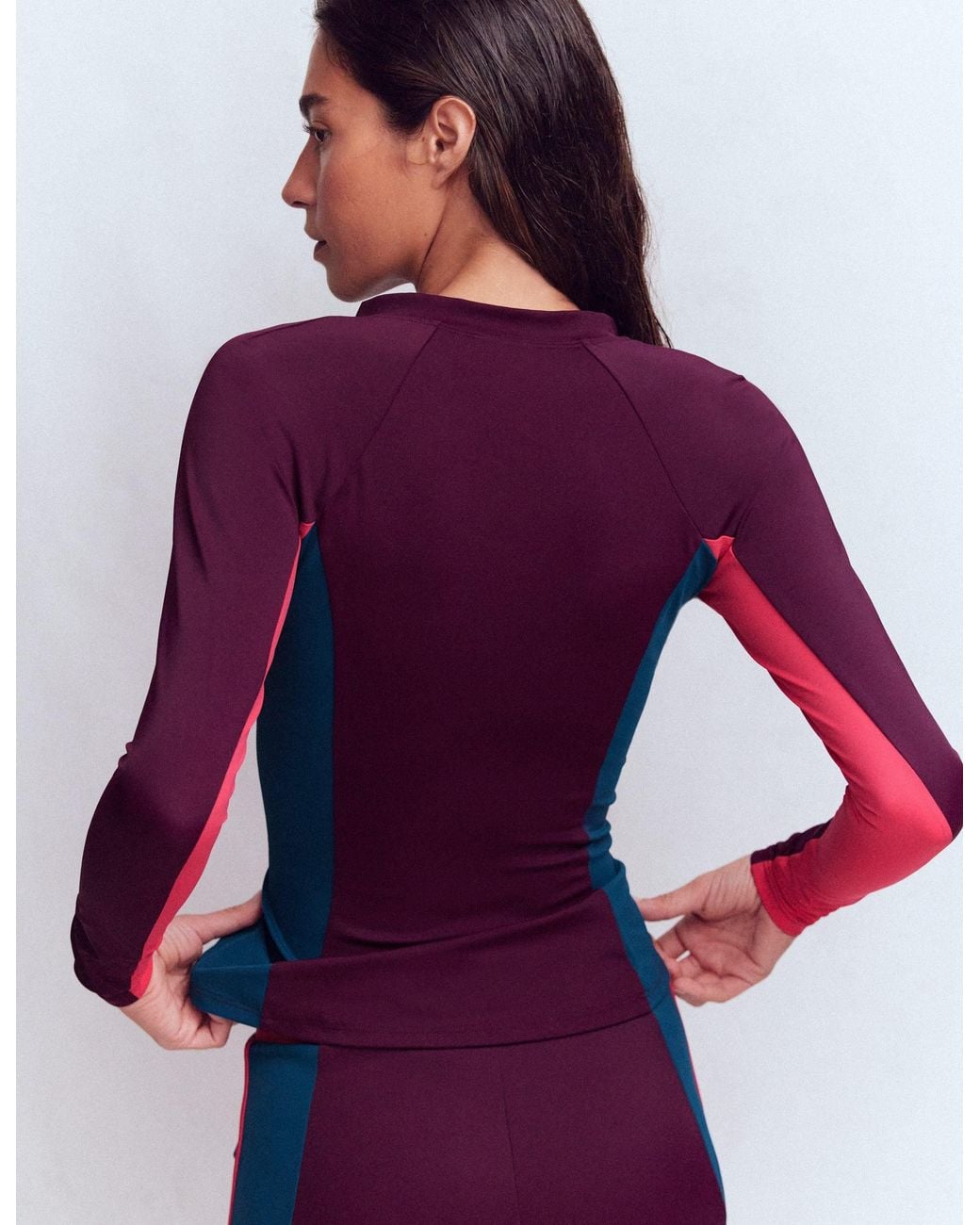 Boden Red Long Sleeve Rash Guard Top