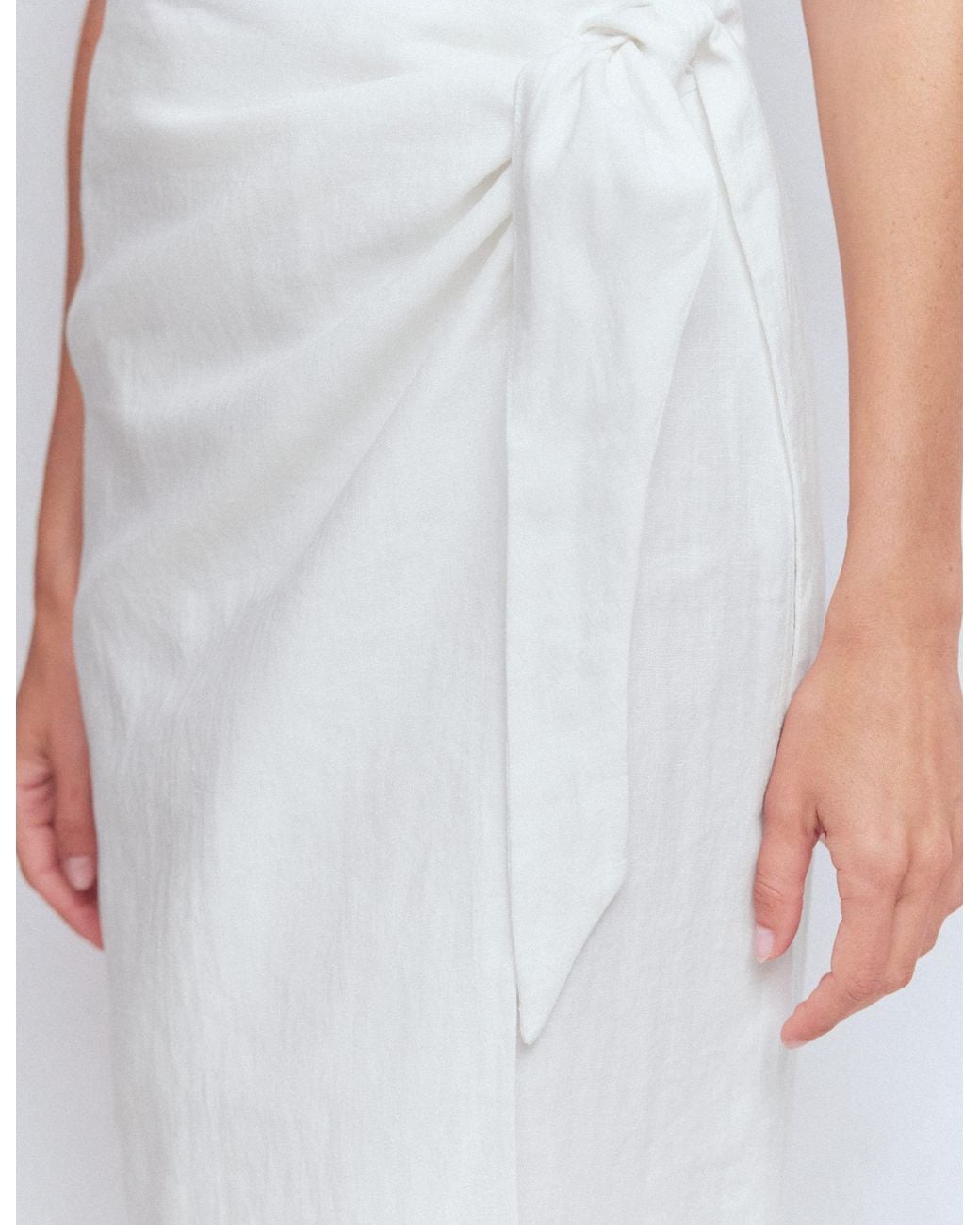 Boden Blue Dimitra Linen Column Skirt