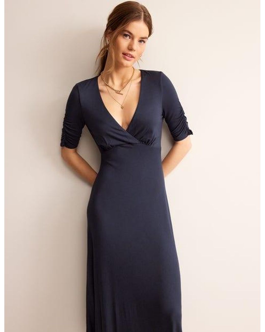 rebecca jersey midi tea dress Boden in Blue this maxi dress in
