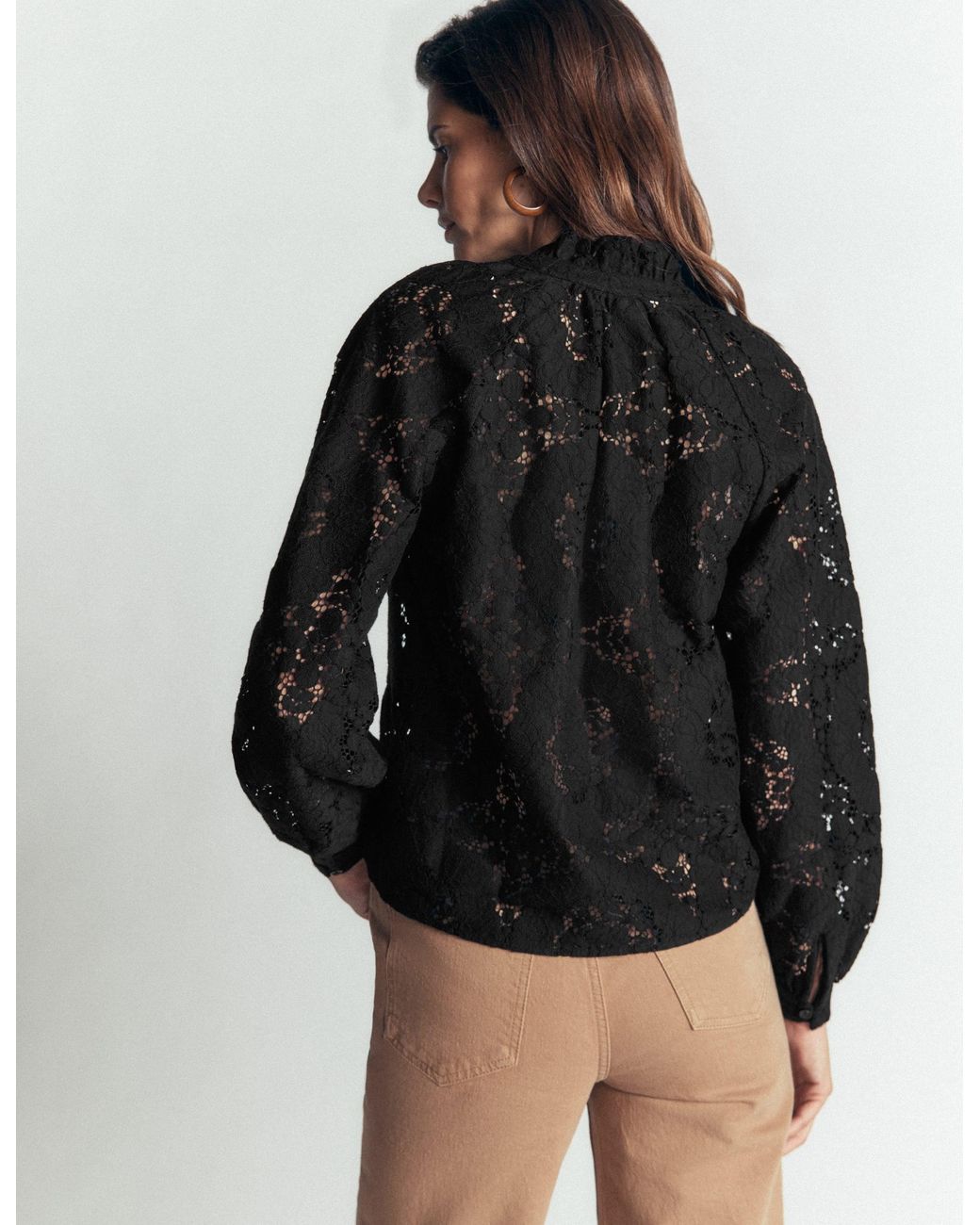 Boden Black Erica Lace Top