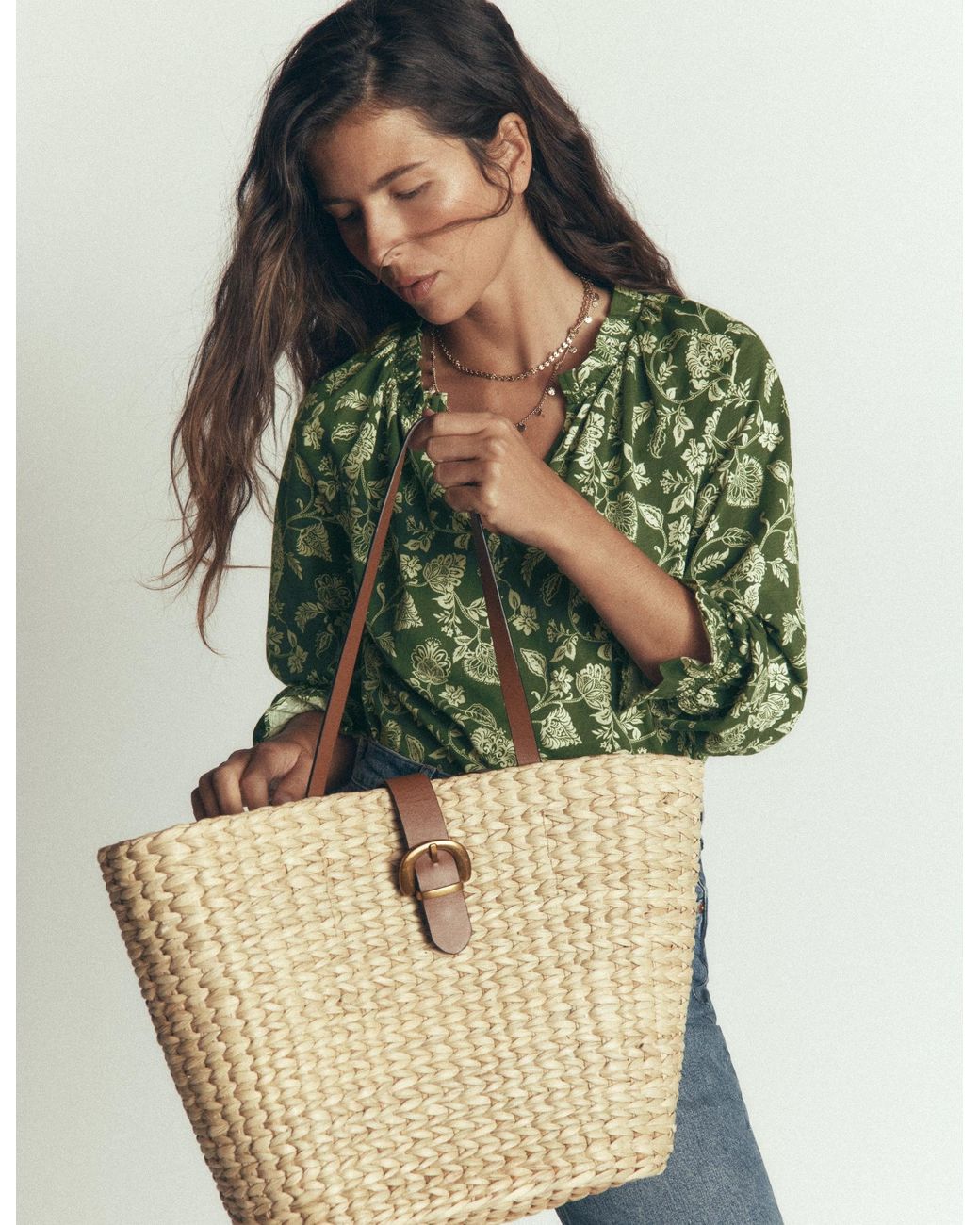 Boden Green Pia Ruffle Detail Top