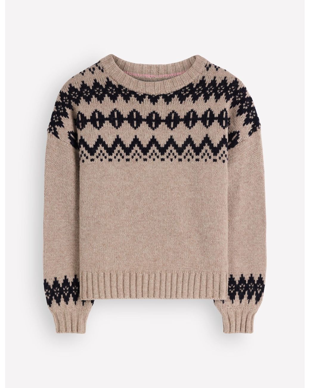 Boden Natural Chunky Fair Isle Jumper