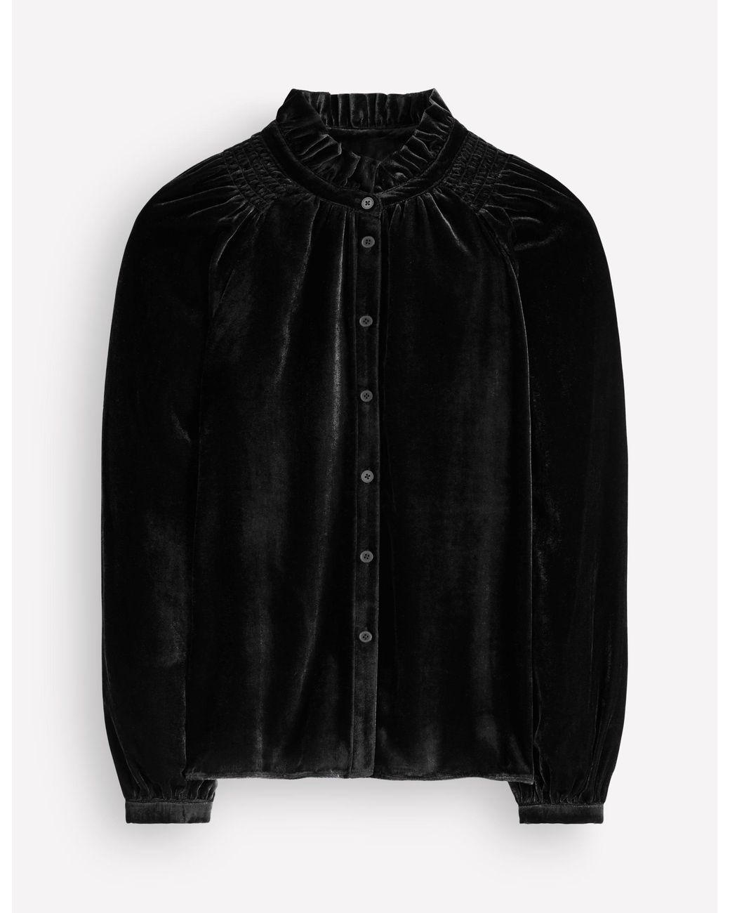 Boden Blue Erica Frill Velvet Top