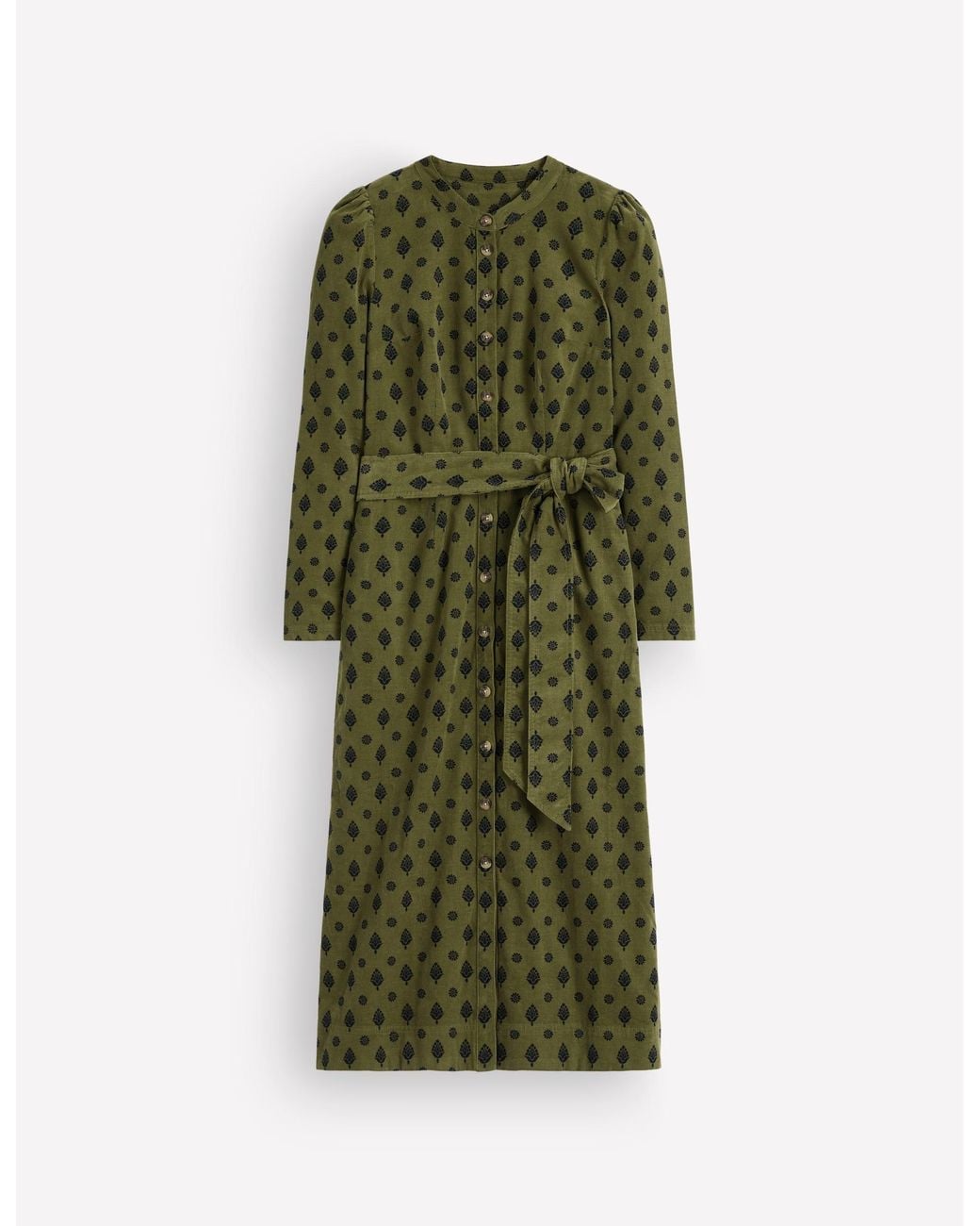 Boden Green Louise Cord Midi Shirt Dress