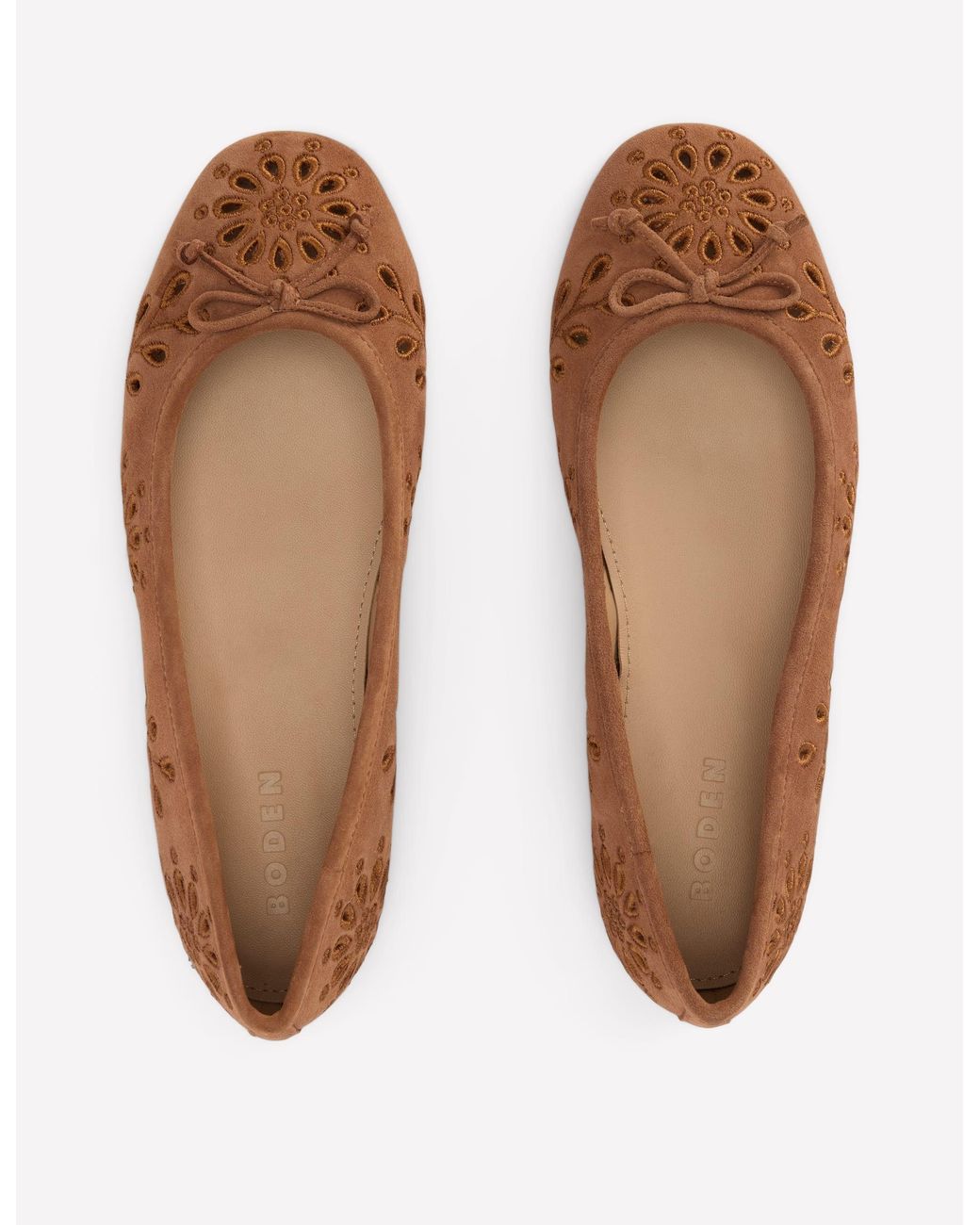 Boden Brown Cut Out Ballet Flats