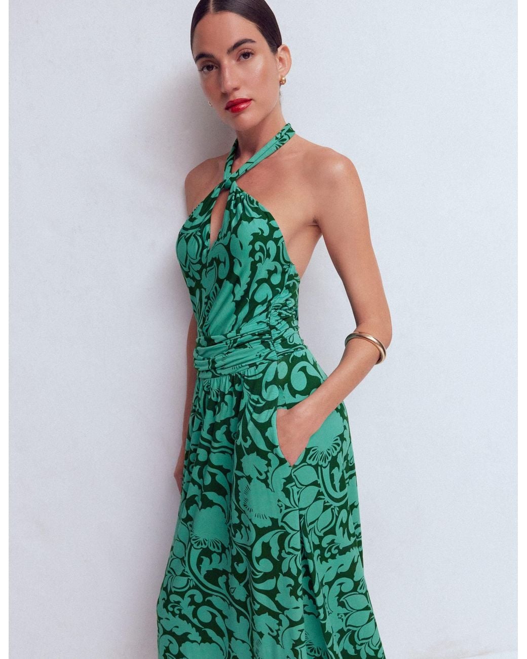 Boden Green Sydney Twist Neck Jersey Dress