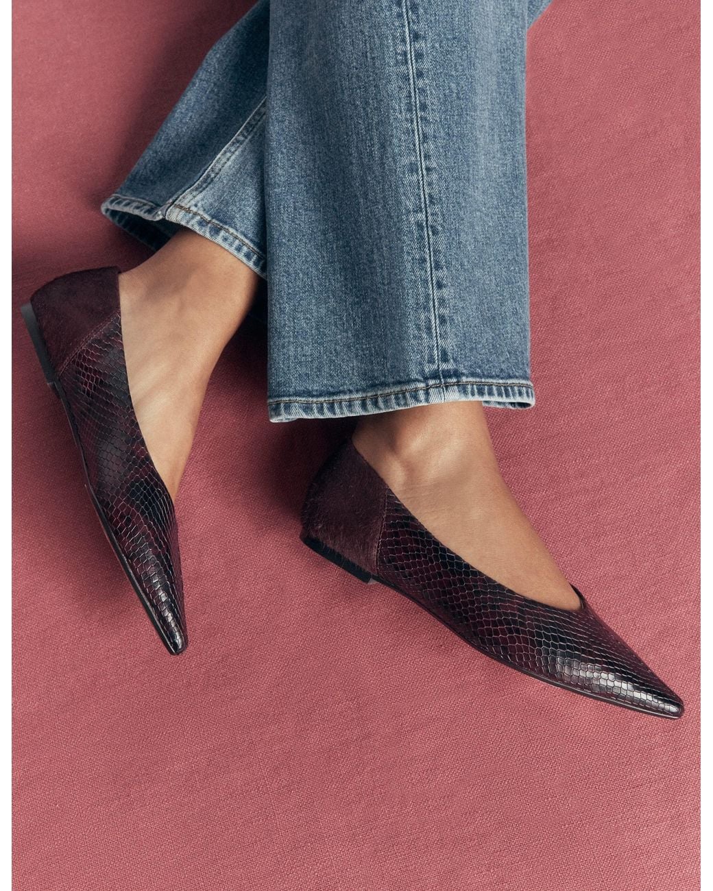 Boden Red Nigella Pointed Toe Flats