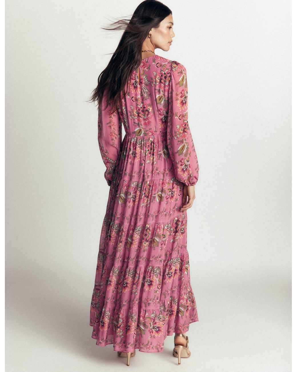 Boden Green Multi Tiered Maxi Dress
