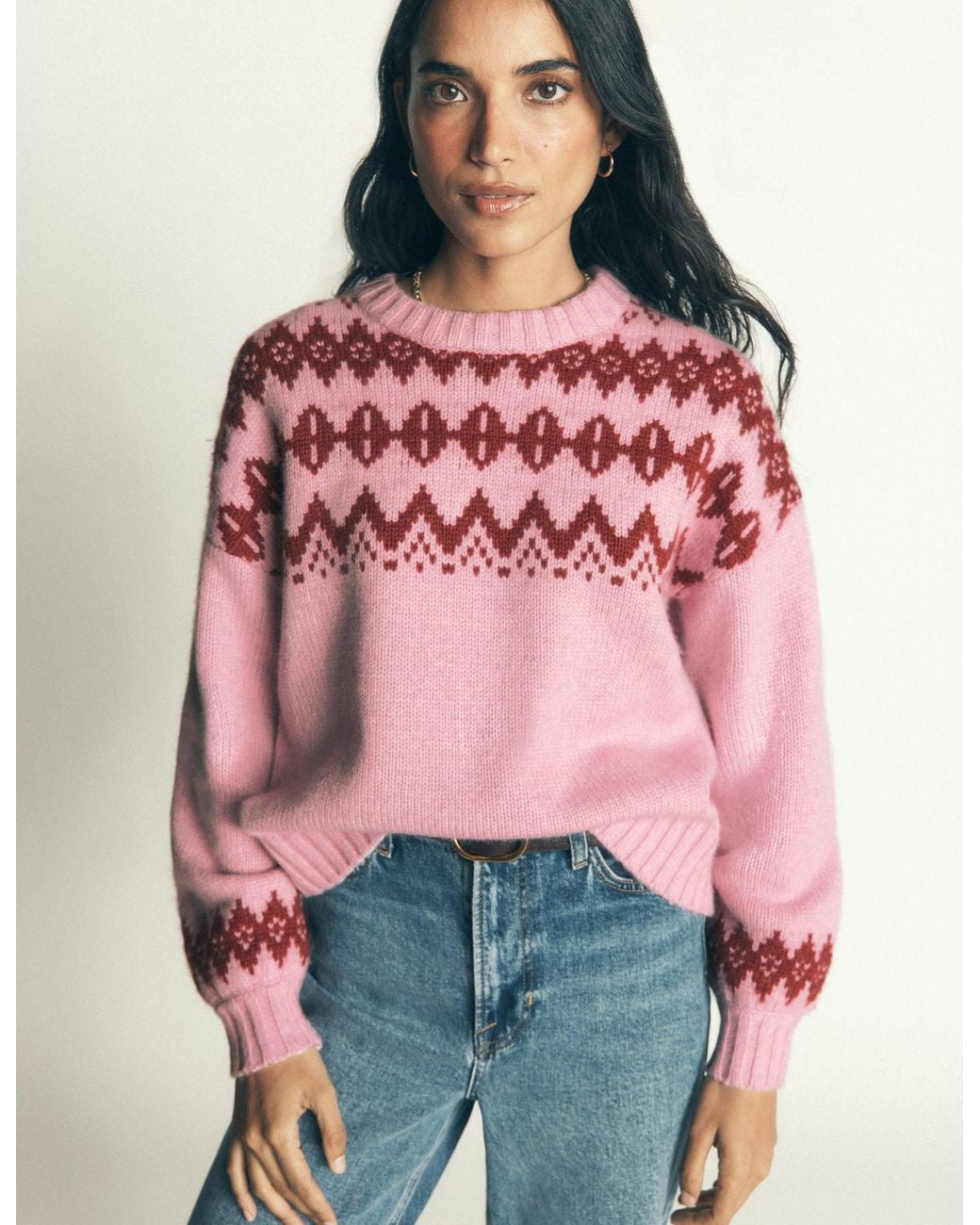 Boden Blue Chunky Fair Isle Jumper