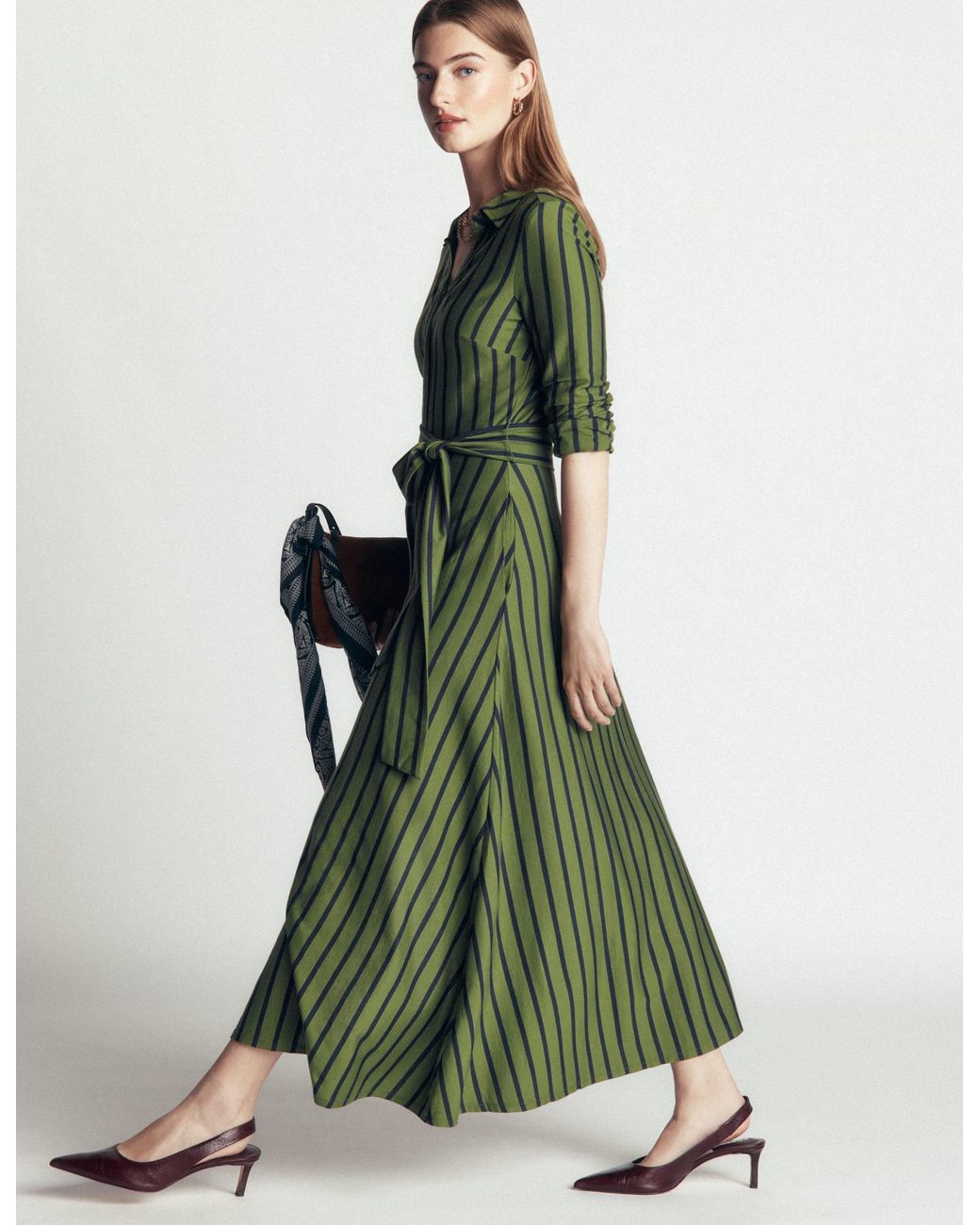 Boden Green Marcia Jersey Shirt Dress