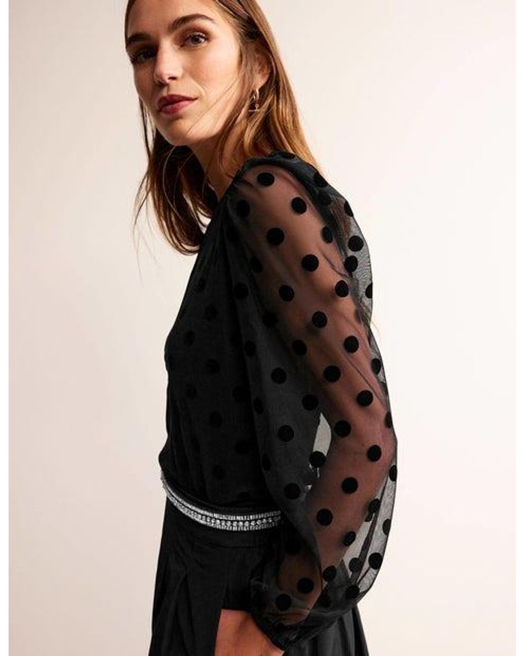Tulle puff sleeve top shop