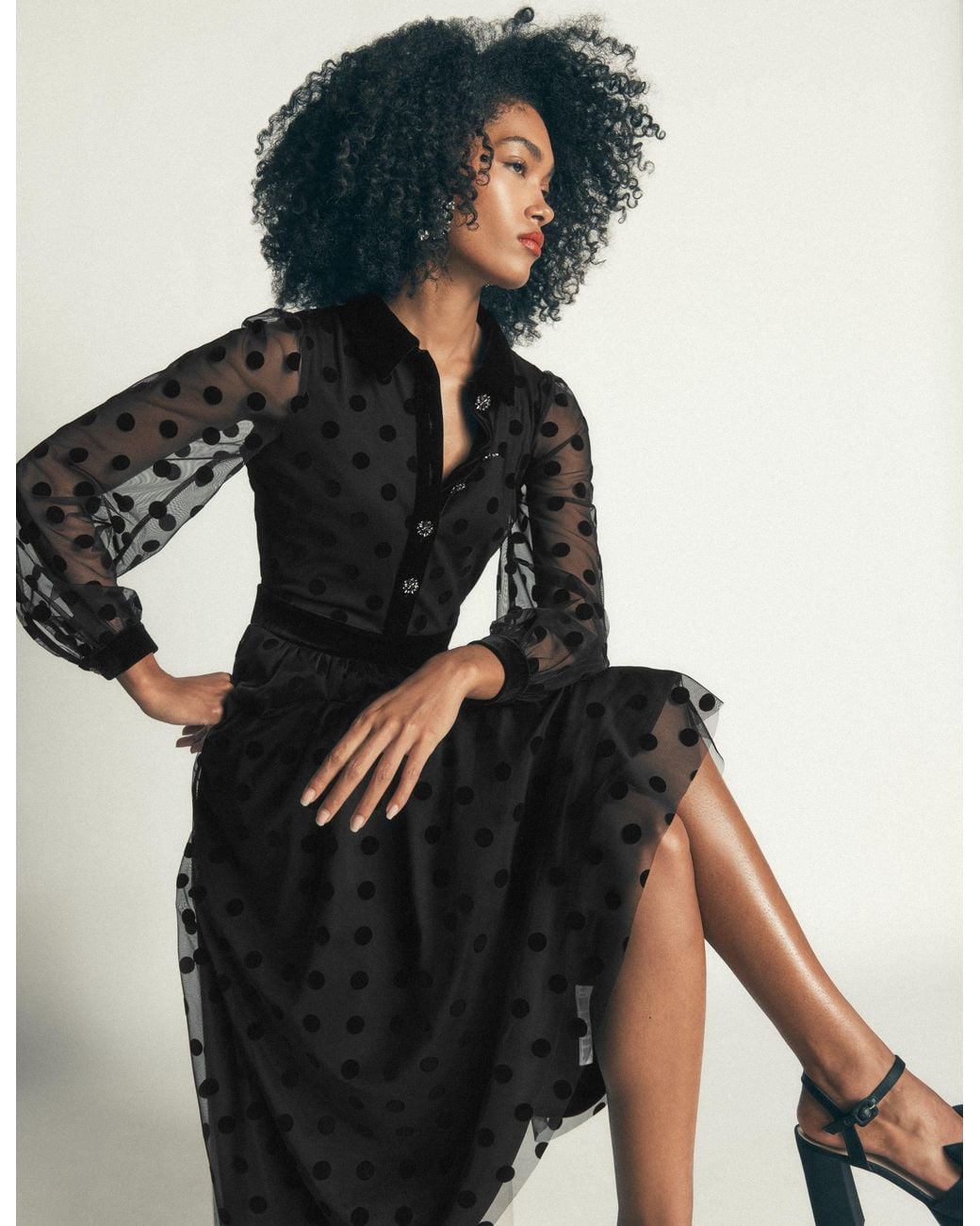 Boden Black Contrast Detail Tulle Dress