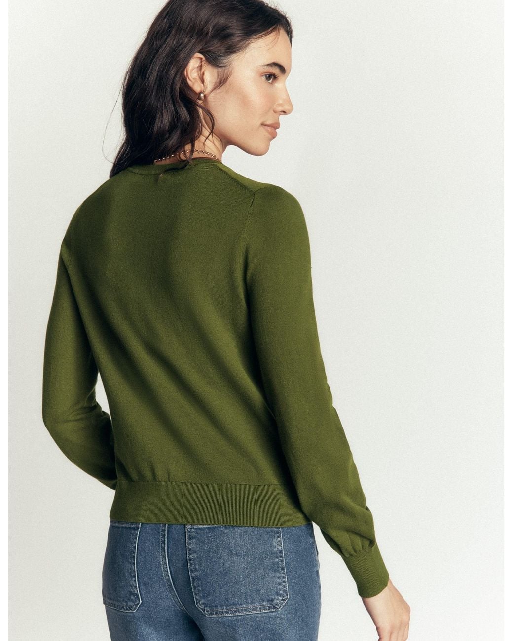 Boden Green Camilla Cotton Crew Cardigan