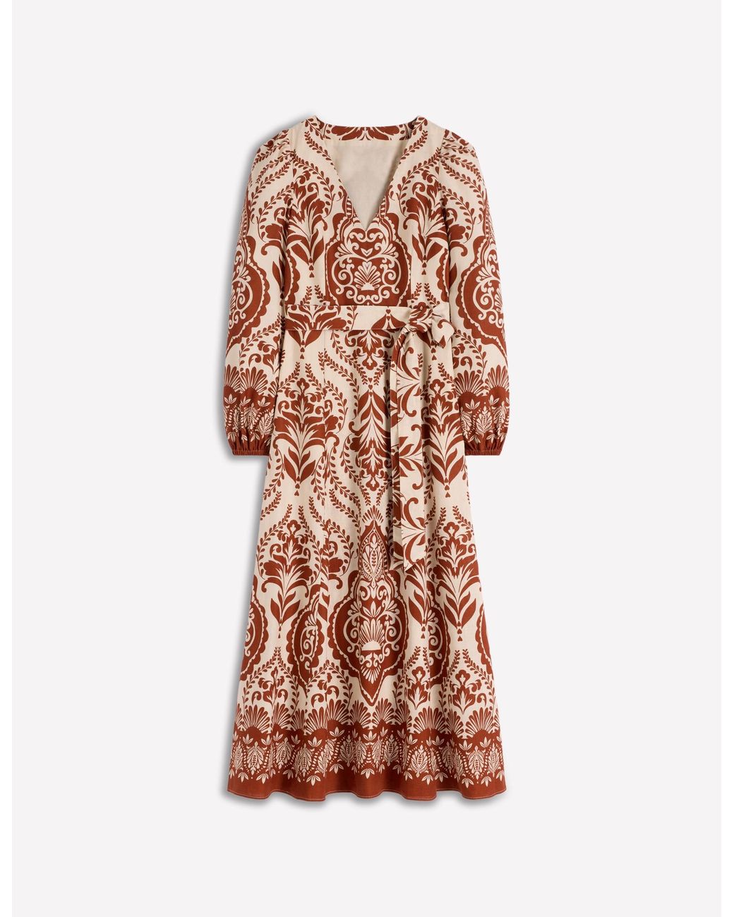 Boden Red Florence Linen Blend Dress