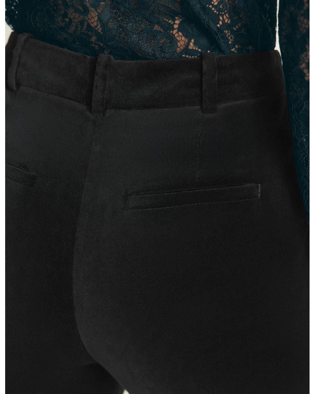 Boden Blue Flare Velvet Trousers