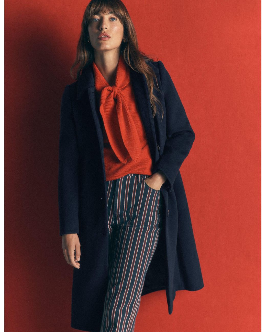 Boden Red Aylesford Midi Coat