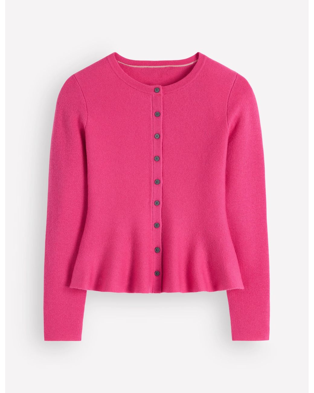 Boden Pink Fitted Wool Peplum Cardigan