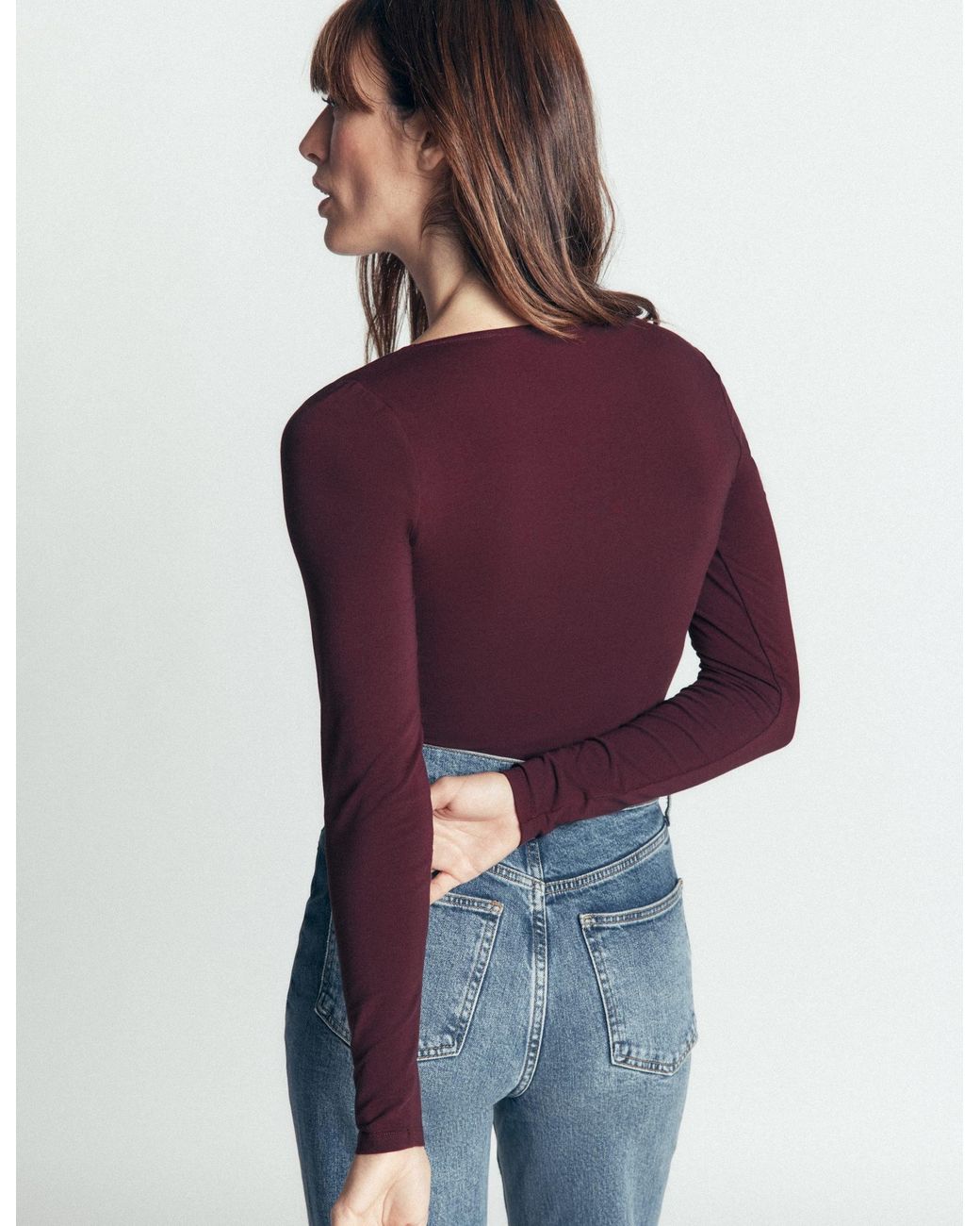 Boden Blue Double Layer Square Neck Top
