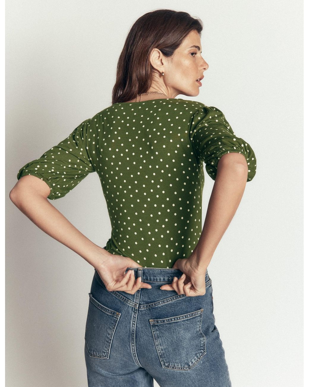 Boden Green Tia Ruched Wrap Top